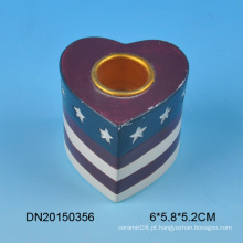 Alta qualidade coração design cerâmica candle holder